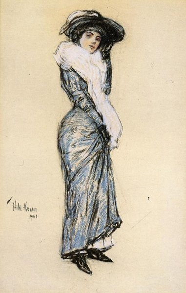 Portrait of a Lady in Blue Dress