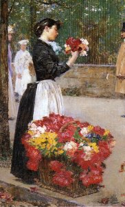 Woman Sellillng Flowers